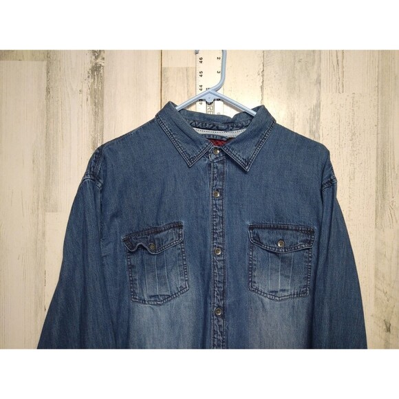 Paper Denim & Cloth Mens XL Shirt Chambray Casual Long Sleeve - Picture 3 of 7